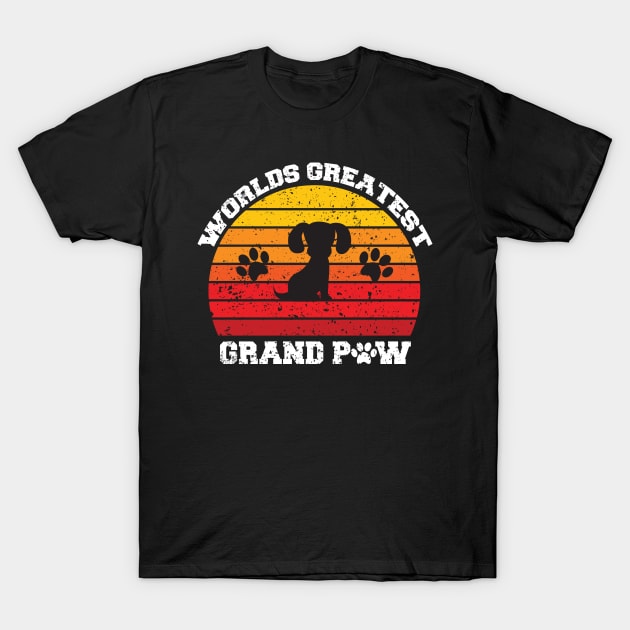 Grandpaw Worlds Greatest Grand Paw Funny Dogs Tee T-Shirt by  Funny .designs123